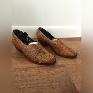 Western style leather heel